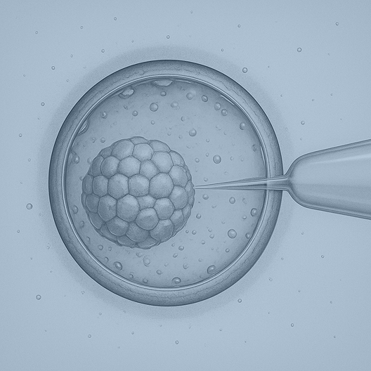 Blastocyst transfer during IVF cycle at Genesis Athens fertility clinic.