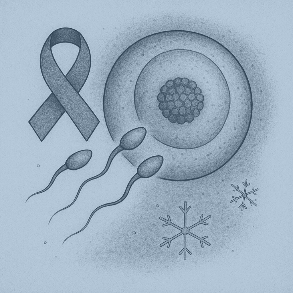 Fertility preservation options for cancer patients through egg, sperm, and embryo cryopreservation at Genesis Athens.