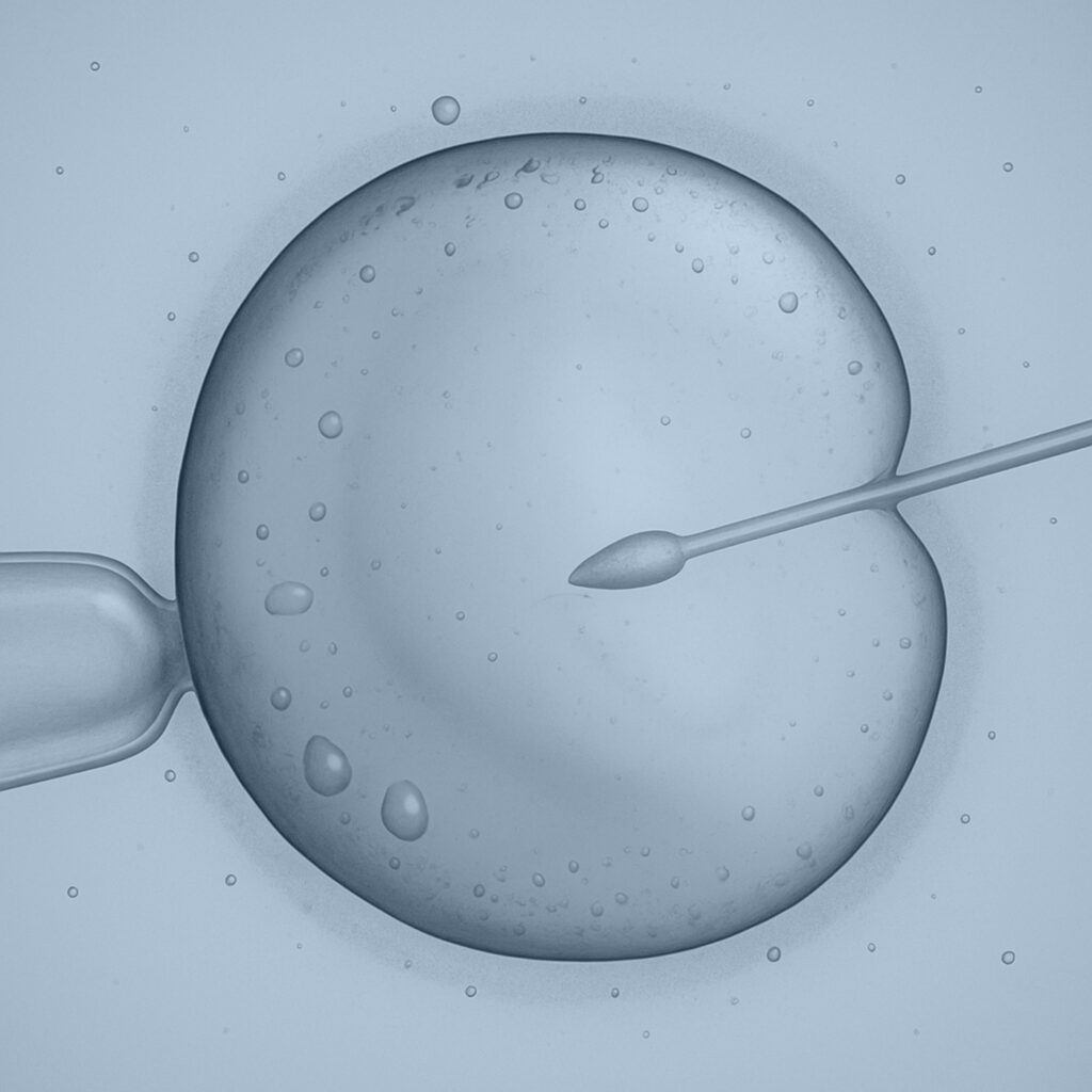 Intracytoplasmic sperm injection (ICSI) procedure during IVF at Genesis Athens.